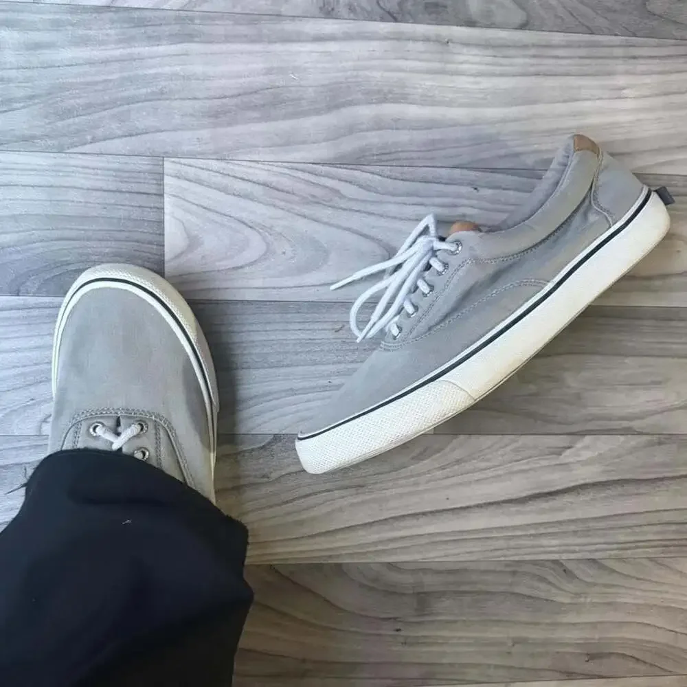 Sperry Top-Sider STS22045 Grey Canvas Sneakers Mens 11